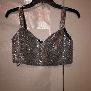 Green skirt and all jewel top dress